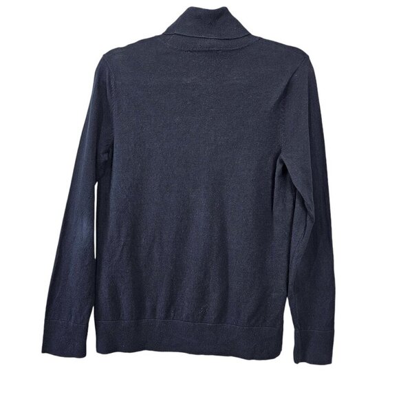 Tommy Hilfiger Black Turtleneck Button Sweater Top - Picture 6 of 7